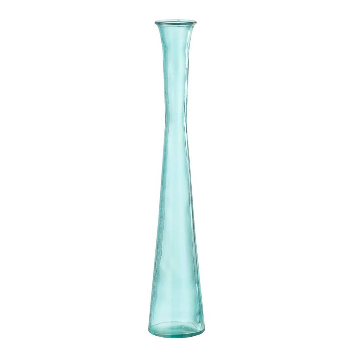 Vase Tube en Verre "Stripe" 51cm Bleu Aqua - Image 1