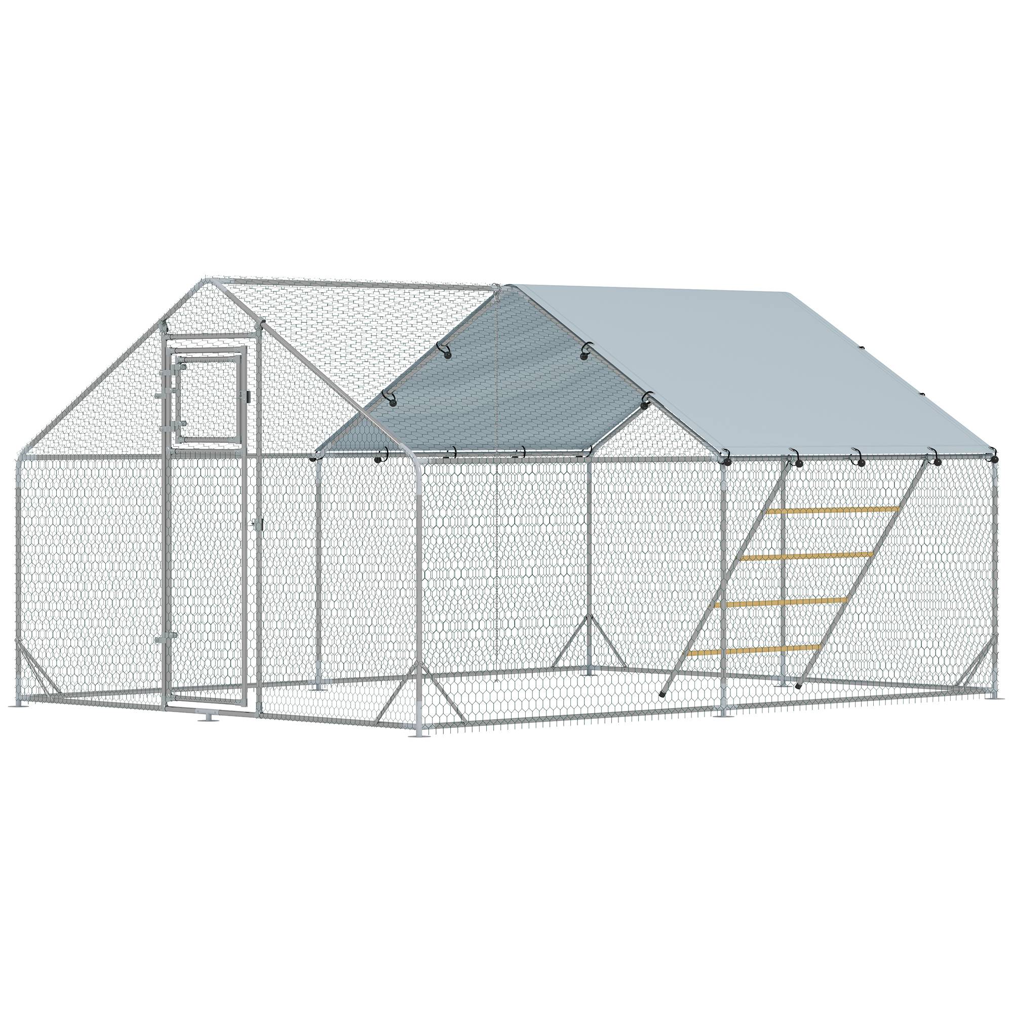Poulailler, enclos, bâche anti-UV, grillage, distributeur, 12-18 poules - Image 2