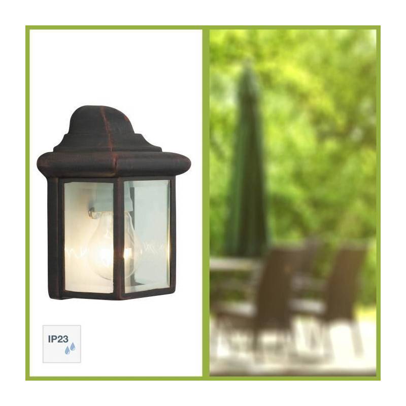 Brilliant - Brilliant - Newport Applique Murale Exterieure - Coloris Rouille - Metal/verre E27 1x60w - Imagen 2