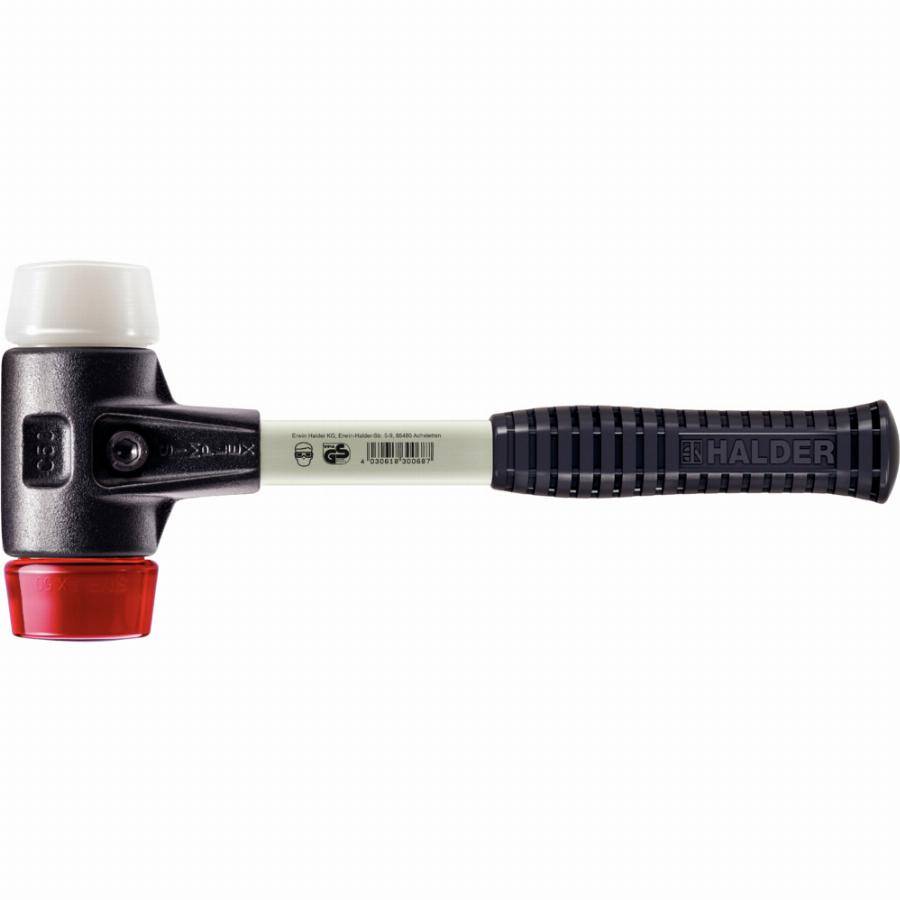 Maillet HALDER SIMPLEX Plastique / superplastique avec boîtier en fonte malléable renforcée et manche en fibre de verre - D=30 mm - 3767.030