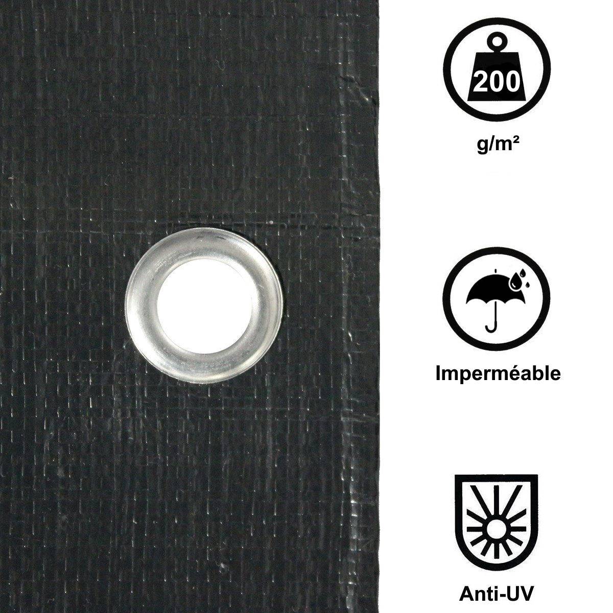 Gt Garden - Bâche de protection grise ultra résistante - 200 g/m² - 4 x 6 mètres - GT GARDEN - Imagen 2