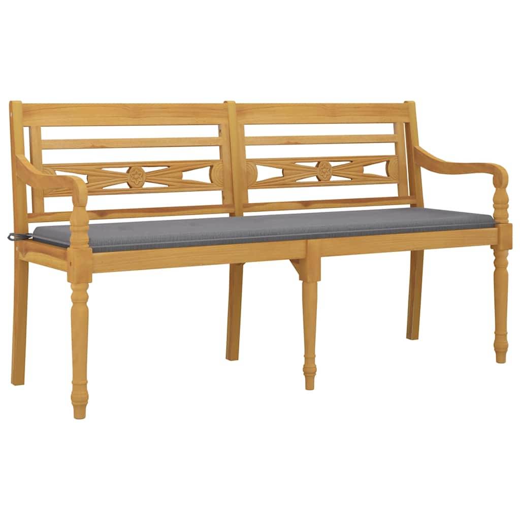 PANGIVO - Banc de jardin bois de teck naturel et gris 150 x 51.5 x 84 cm - PANGIVO - Image 3