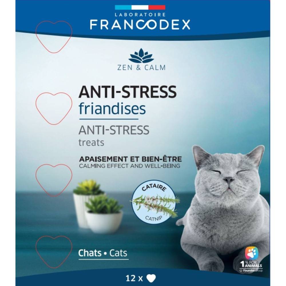 Francodex - Friandises anti-stress en forme de coeur x12, pour chats - Imagen 9