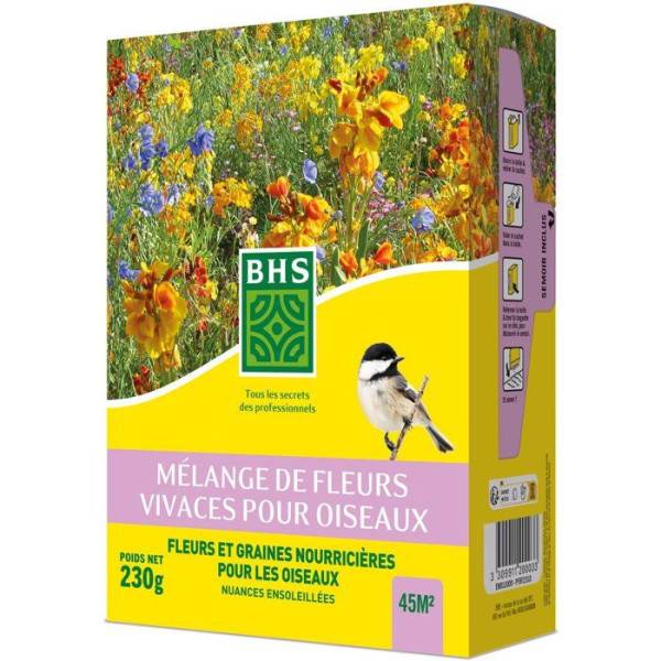 BHS - Mélange de fleurs vivaces pour oiseaux - BHS - 230 g - 18 variétés vivaces