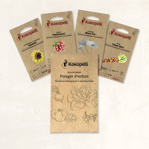 Potager d'enfant - 4 sachets de graines bio à semer- Association Kokopelli - Imagen 2
