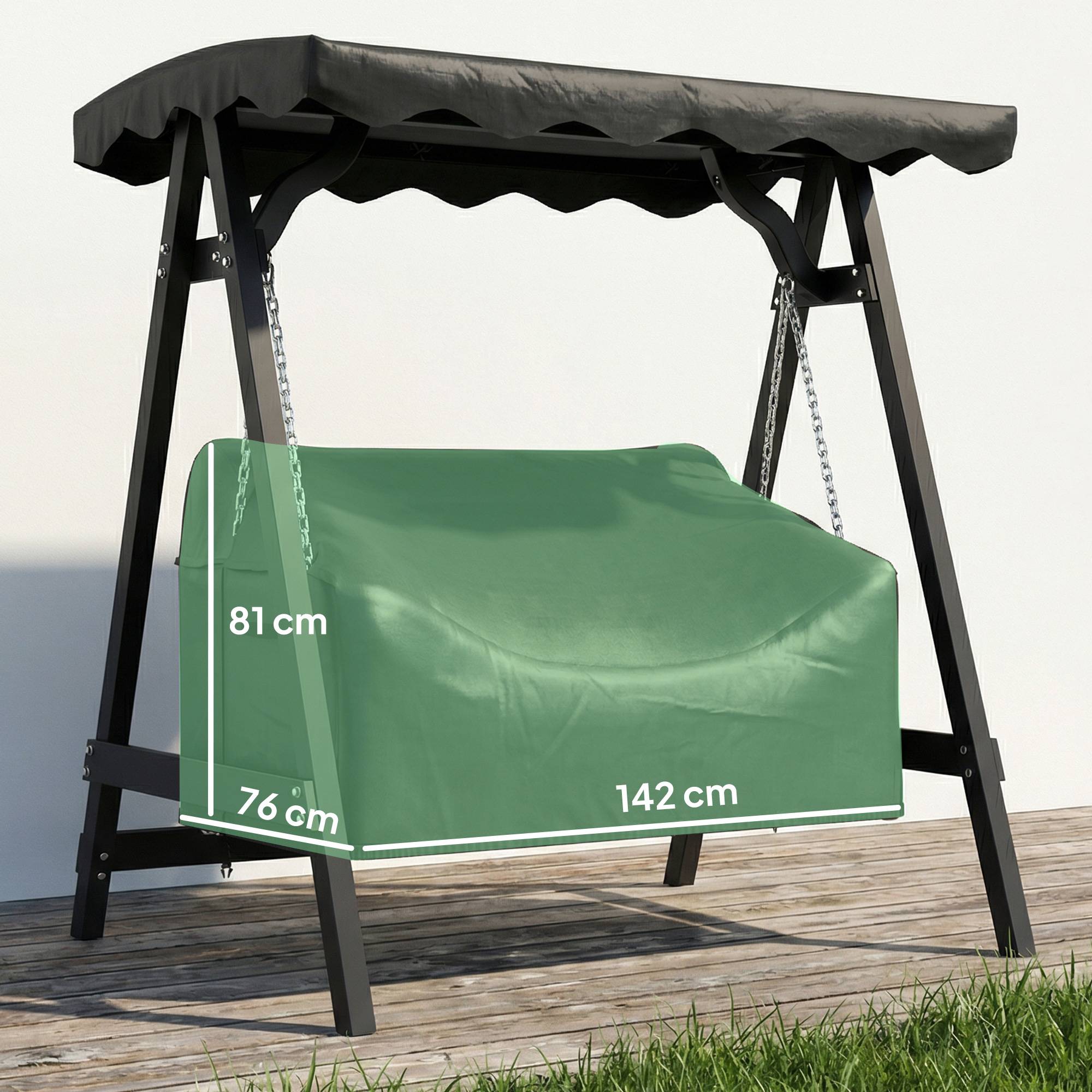 Housse balancelle jardin 2 places imperméable coupe-vent anti-UV tissu Oxford 420D - Image 5