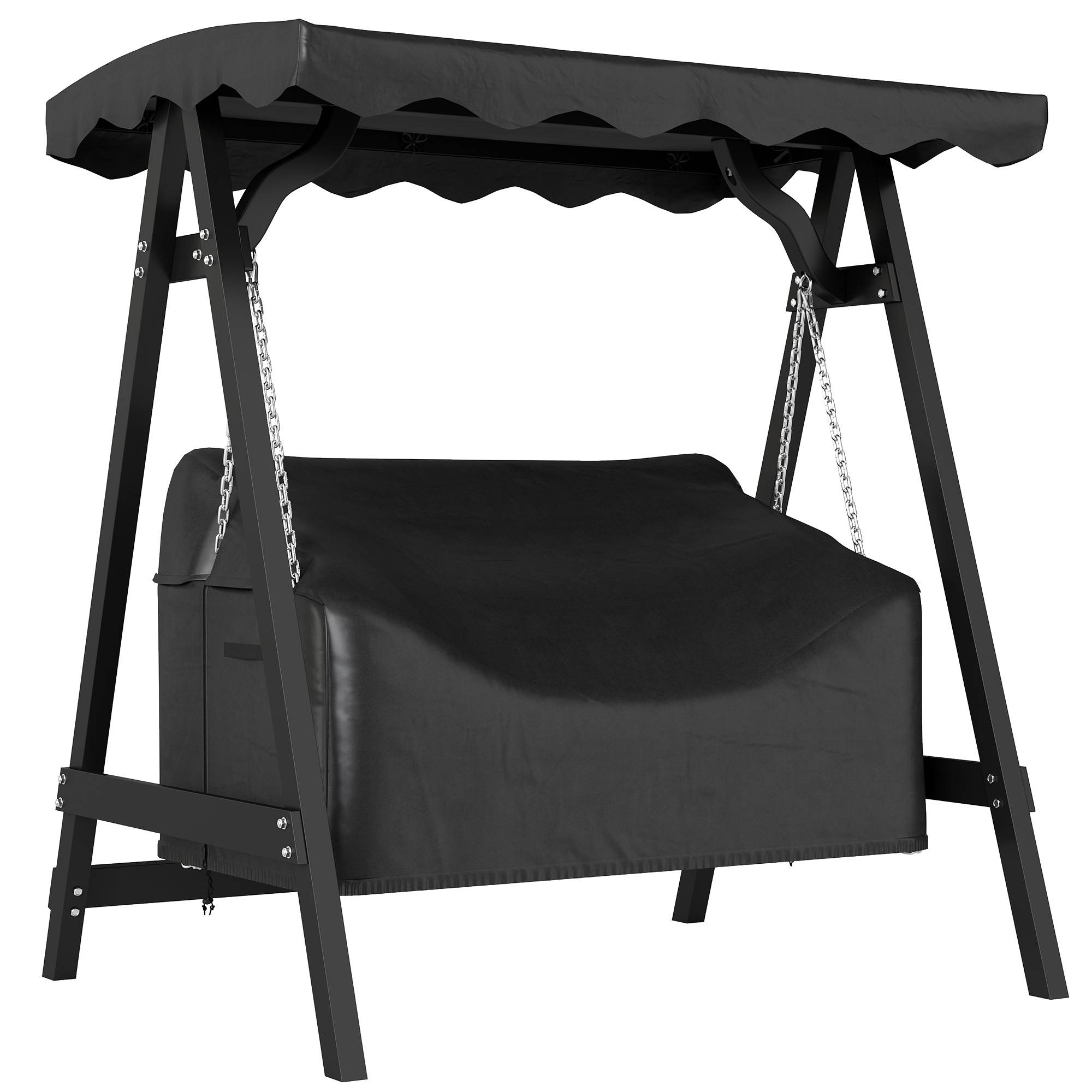 Housse balancelle jardin 2 places imperméable coupe-vent anti-UV tissu Oxford 420D