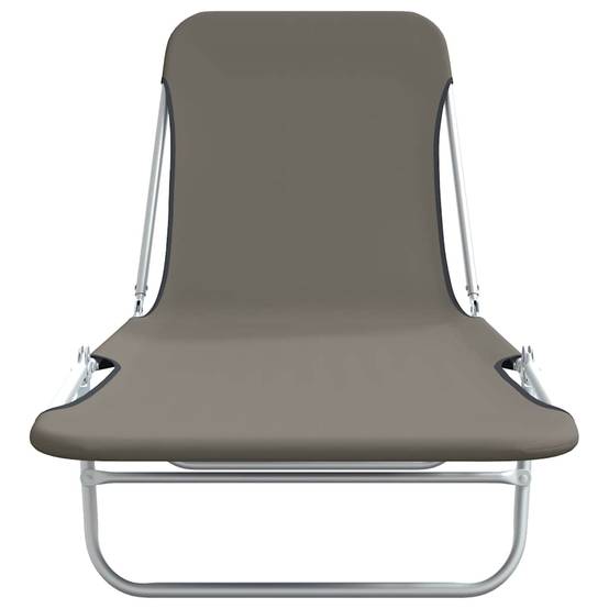 Ensemble 2 Lits de Soleil Pliants Acier Gris – ComfortXL Outdoor Living - Image 3
