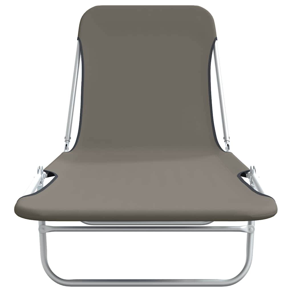 Ensemble 2 Lits de Soleil Pliants Acier Gris – ComfortXL Outdoor Living - Image 3