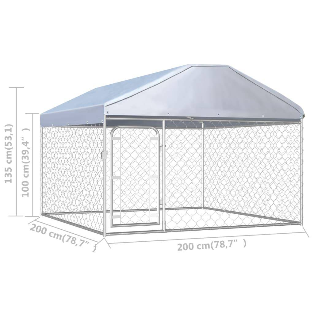 Helloshop26 - Chenil extérieur cage enclos parc animaux chien extérieur avec toit pour chiens 200 x 200 x 135 cm - Imagen 2