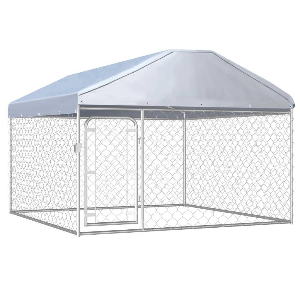 Helloshop26 - Chenil extérieur cage enclos parc animaux chien extérieur avec toit pour chiens 200 x 200 x 135 cm - Imagen 1