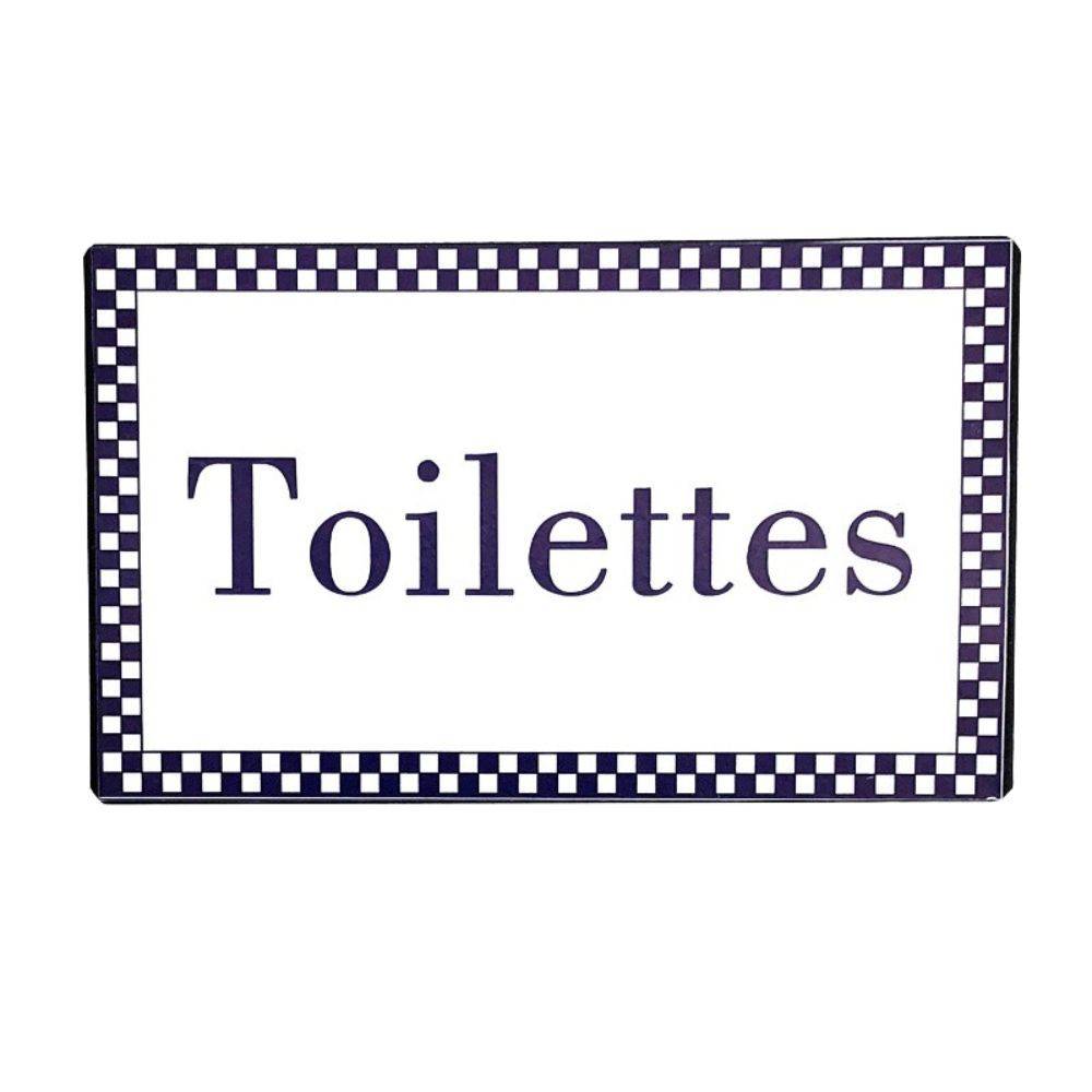 Chemin De Campagne - ~ Plaque de porte décorative vintage de toilettes métal bleu blanc 15x9cm Chemin de campagne