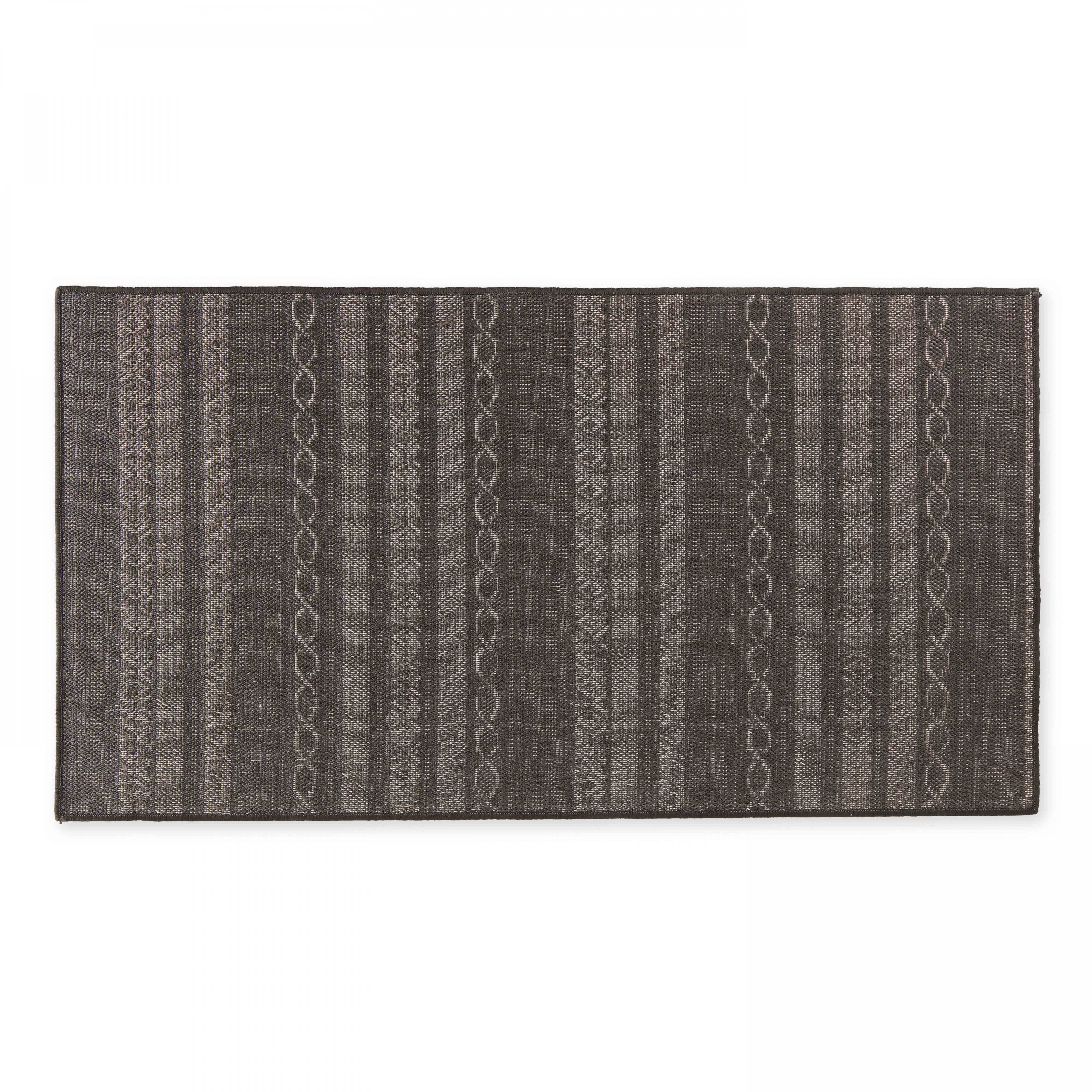 Oviala - Tapis rectangulaire en polypropylène 80x150 cm noir Urda - Oviala - Imagen 2