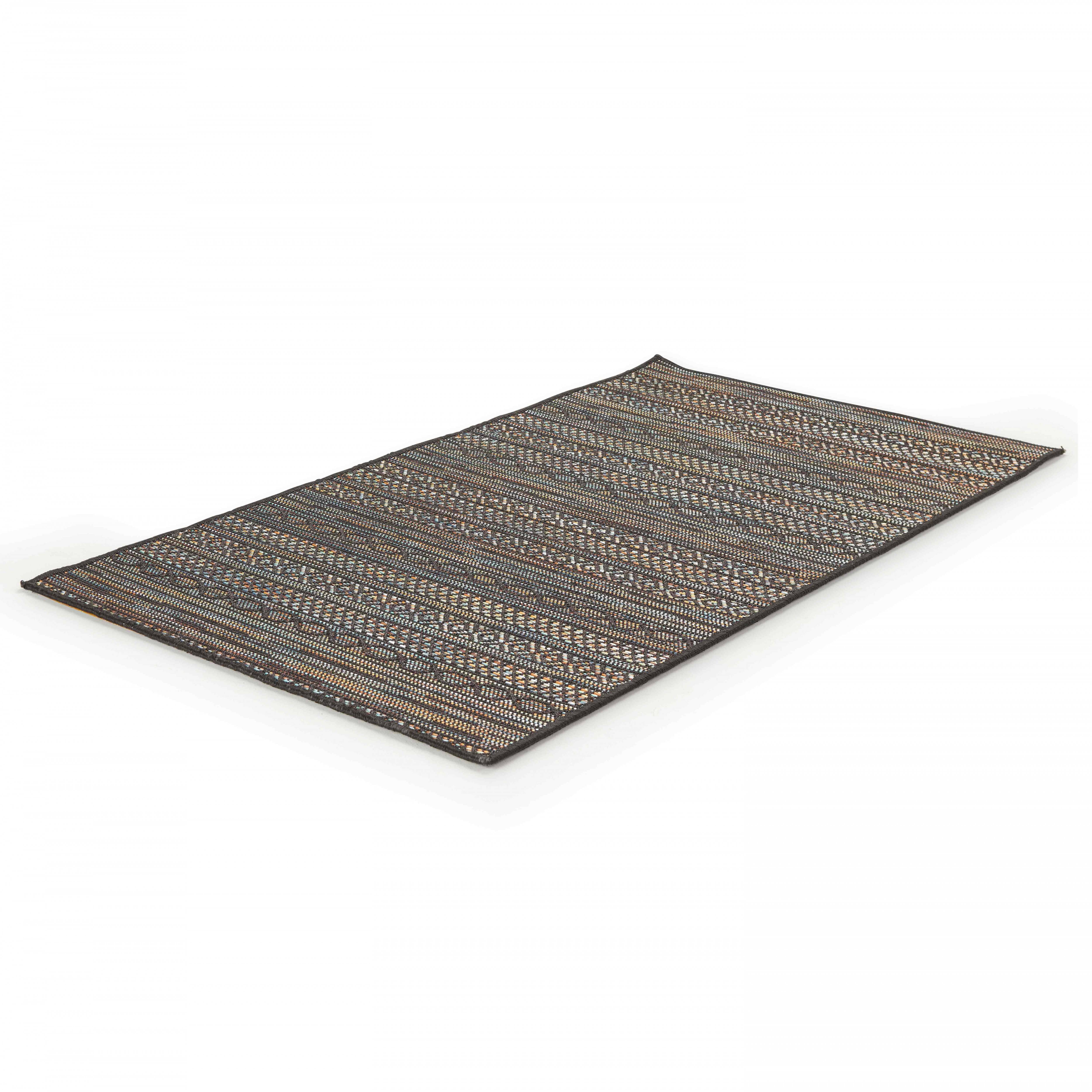 Oviala - Tapis rectangulaire en polypropylène 80x150 cm noir Urda - Oviala - Imagen 3