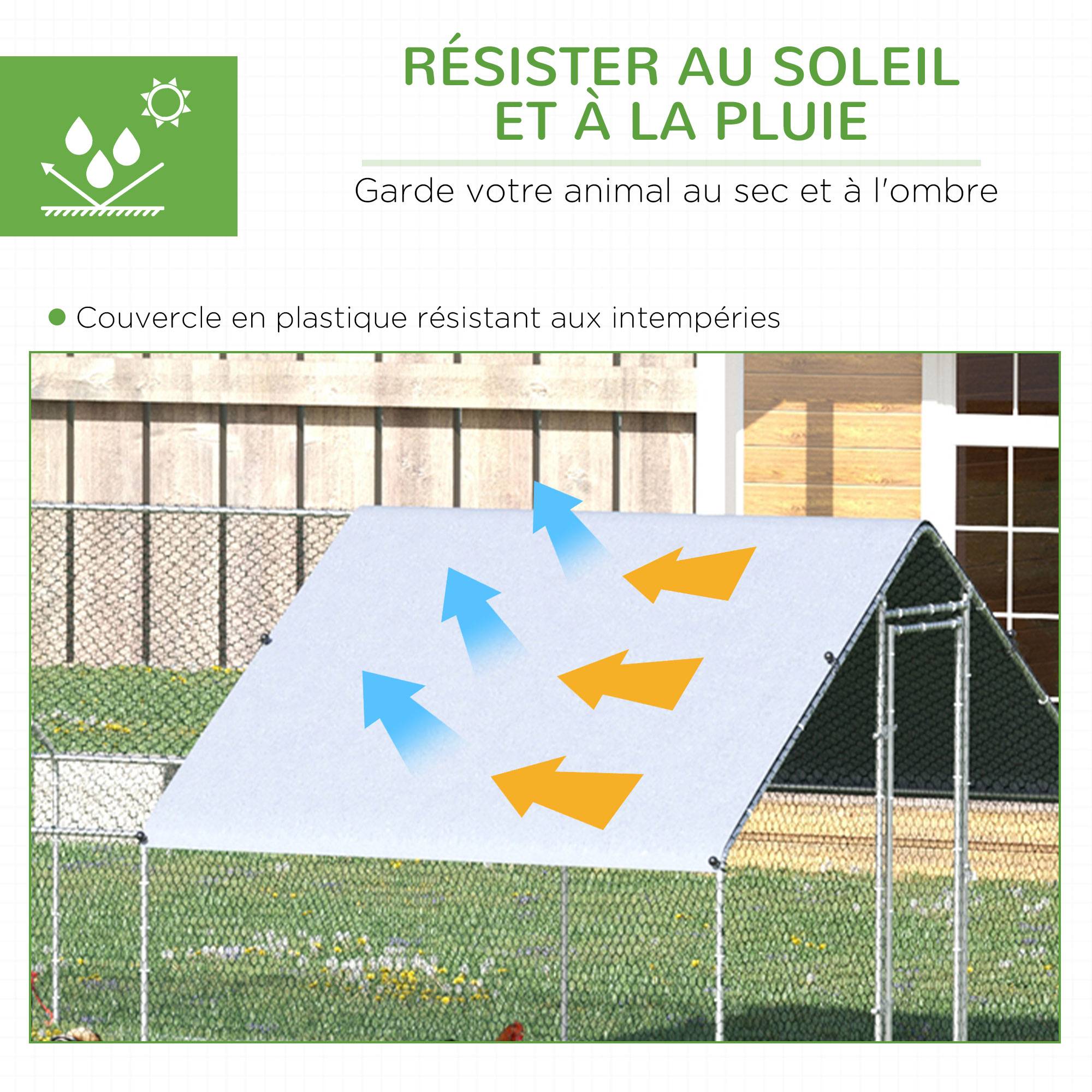 ComfortXL - Grand Poulailler Volière Acier Galvanisé 24 m² - Enclos Sécurité Anti-Prédateurs - ComfortXL Outdoor Living - Image 6