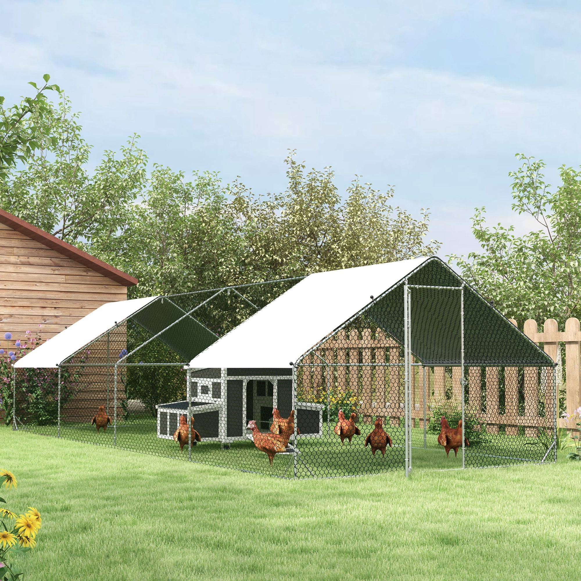 ComfortXL - Grand Poulailler Volière Acier Galvanisé 24 m² - Enclos Sécurité Anti-Prédateurs - ComfortXL Outdoor Living - Image 10