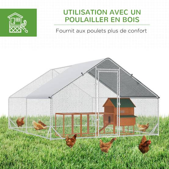 ComfortXL - Grand Poulailler Volière Acier Galvanisé 24 m² - Enclos Sécurité Anti-Prédateurs - ComfortXL Outdoor Living - Image 7
