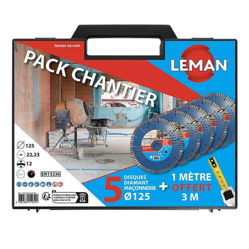 Pack chantier LEMAN PACKCHANTIER - 5 disques diamant maçonnerie + 1 mètre offert Leman
