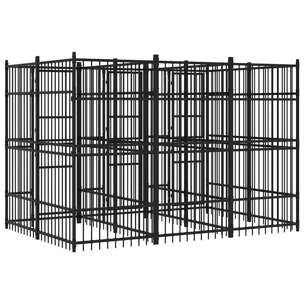 Vidaxl - Chenil d'extérieur pour chiens Acier 5,53 m² vidaXL 3097938 - Imagen 8