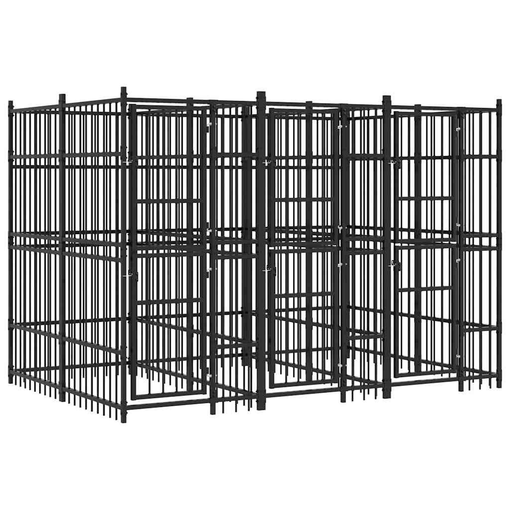 Vidaxl - Chenil d'extérieur pour chiens Acier 5,53 m² vidaXL 3097938 - Imagen 2