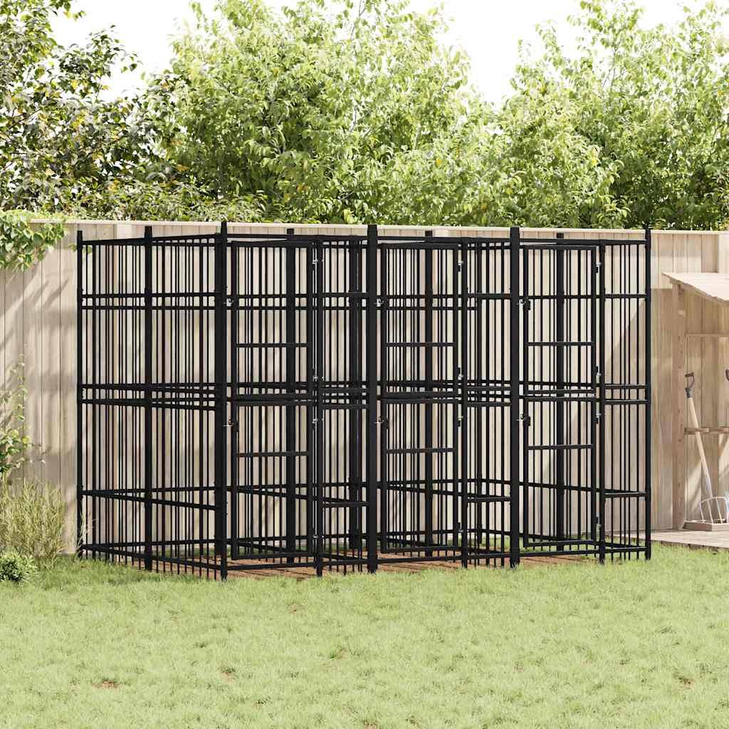 Vidaxl - Chenil d'extérieur pour chiens Acier 5,53 m² vidaXL 3097938 - Imagen 1