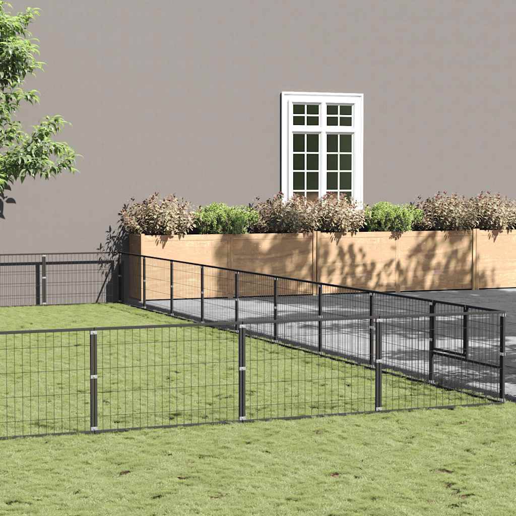 Vidaxl - Chenil Noir 90 m² Acier vidaXL 3082194 - Imagen 1