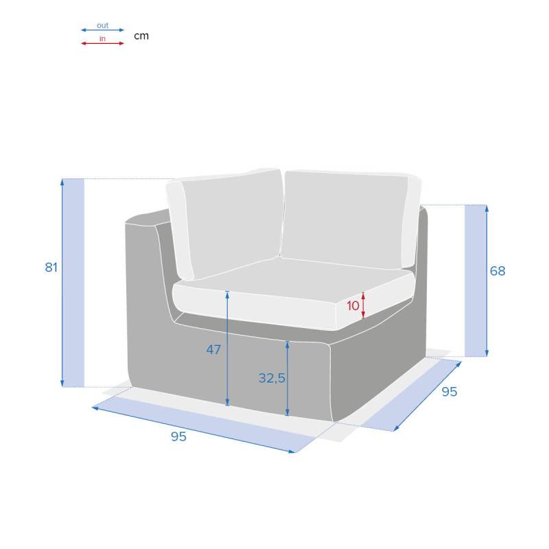 Hesperide - Angle de canapé "Savinia tahini" en aluminium traité époxy Hespéride - Imagen 4