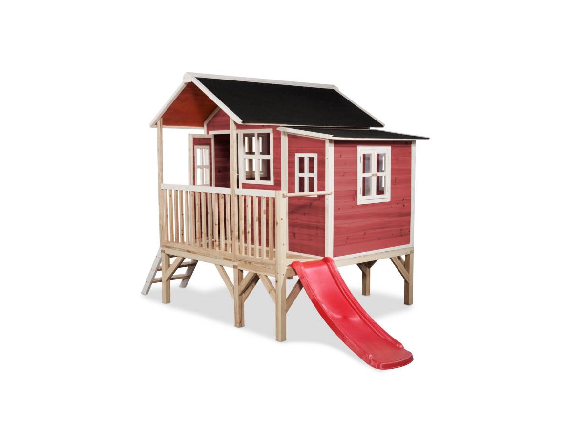 Exit Toys - Maisonnette en bois pour enfants Loft 350 Rouge - Exit Toys - Imagen 2
