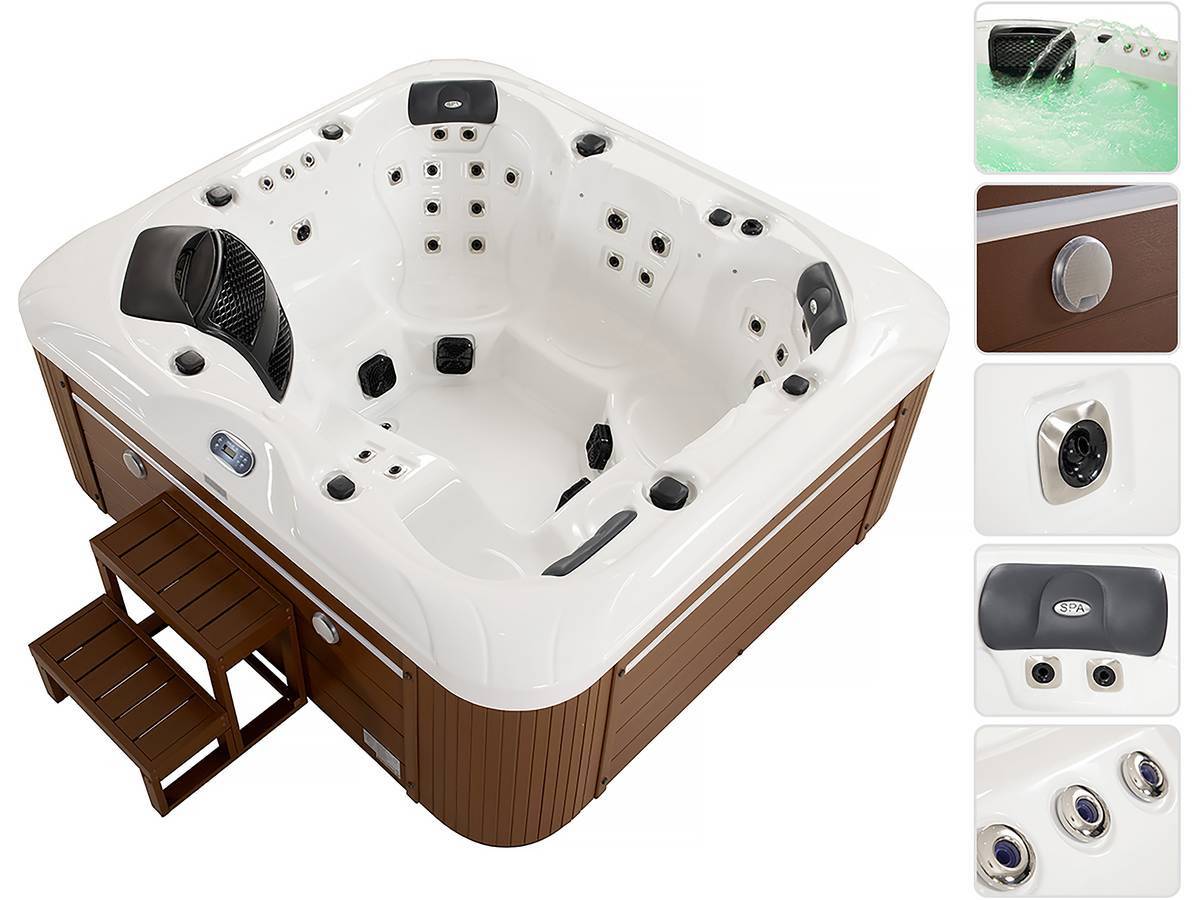 Habitat Et Jardin - Spa Led "bora-bora" - 6 Places - Cuve Blanche - Système Balboa -  Enceintes Bluetooth Intégrées -habitat Et Jardin - Imagen 3