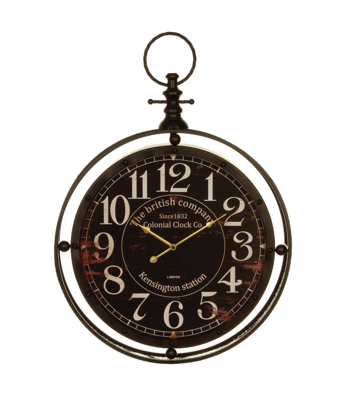 Pendule murale en métal forme gousset D 60 cm - Imagen 1