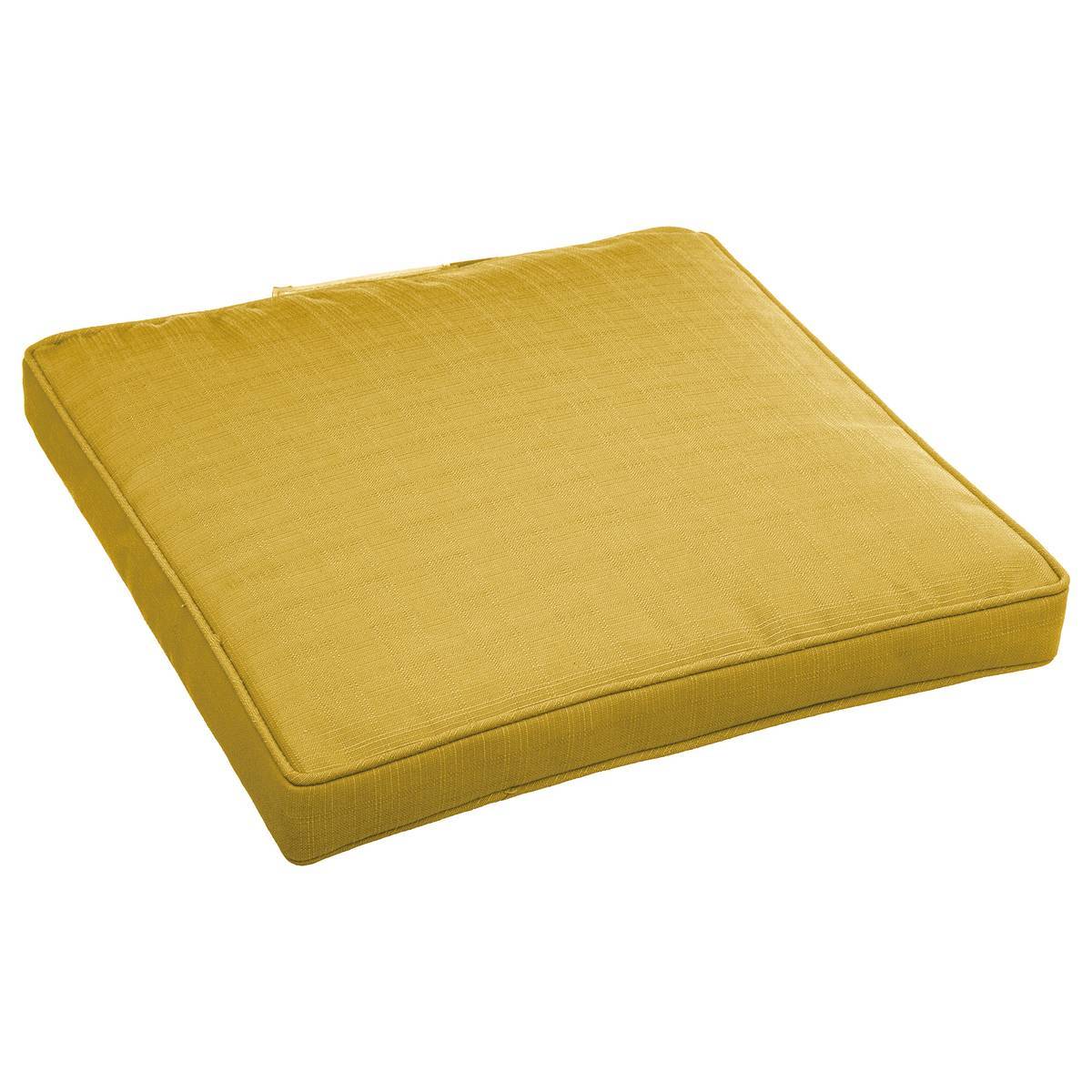 Hesperide - Galette de chaise à scratch "Korai" jaune moutarde 40x40x4cm en polyester Hespéride - Imagen 1