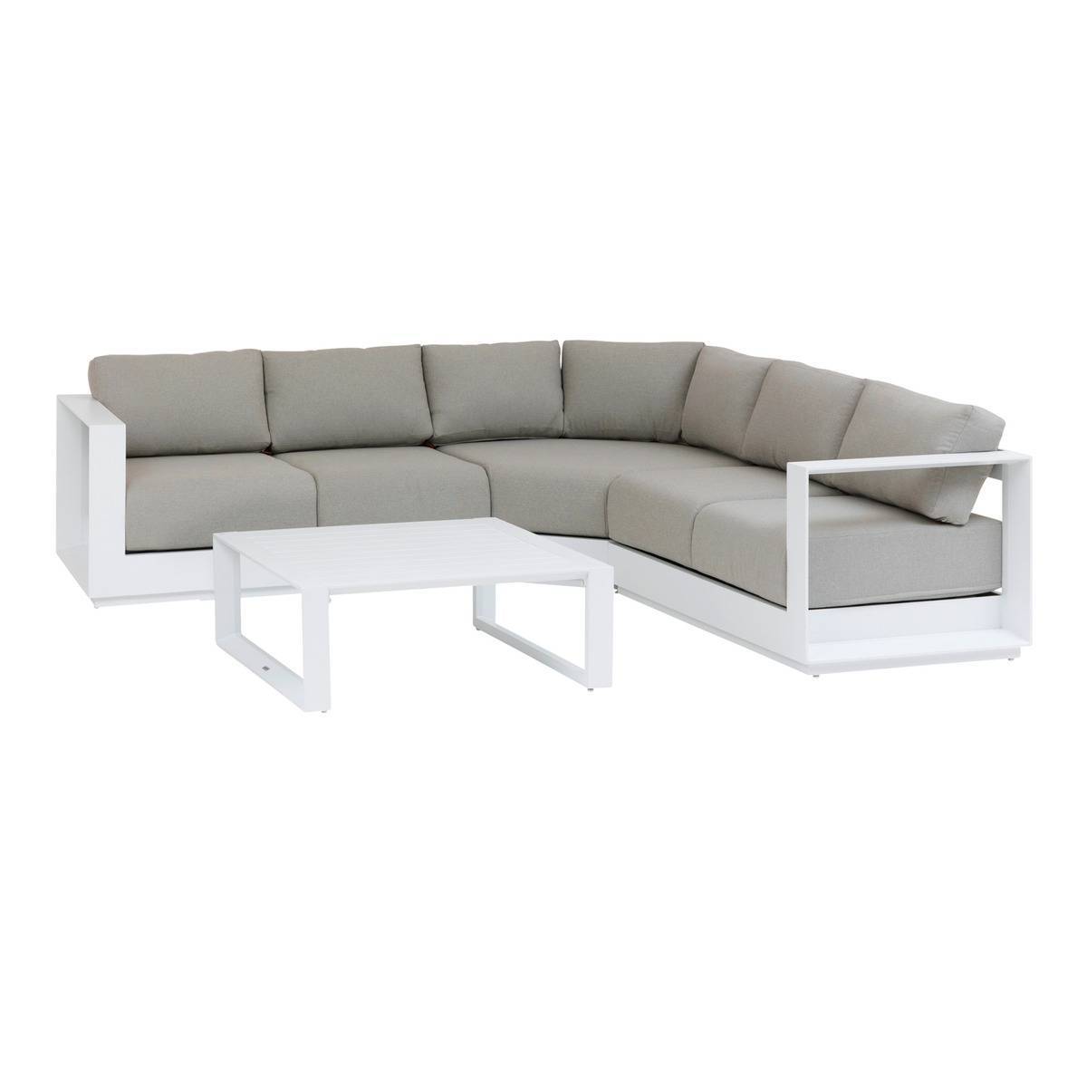 Hesperide - Salon d angle de jardin "Allure" blanc 5 places en aluminium traité époxy Hespéride - Imagen 1