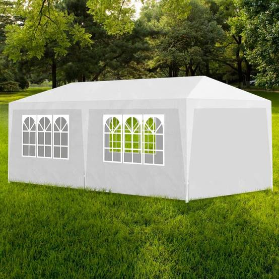 Tonnelle de jardin - Tente de réception 3 x 6 m Blanc - Meuble Pro - Image 2