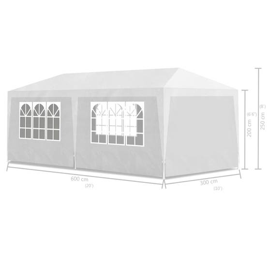 Tonnelle de jardin - Tente de réception 3 x 6 m Blanc - Meuble Pro - Image 6