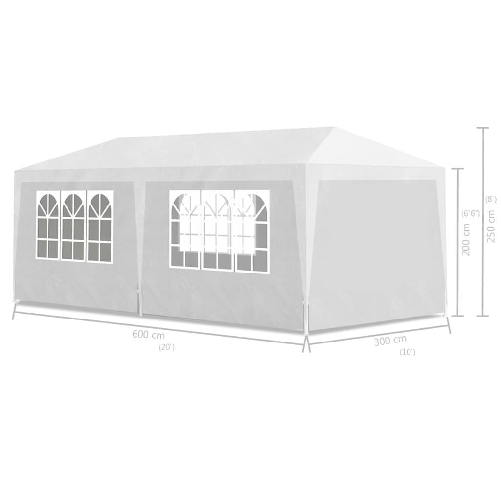 Tonnelle de jardin - Tente de réception 3 x 6 m Blanc - Meuble Pro - Image 6