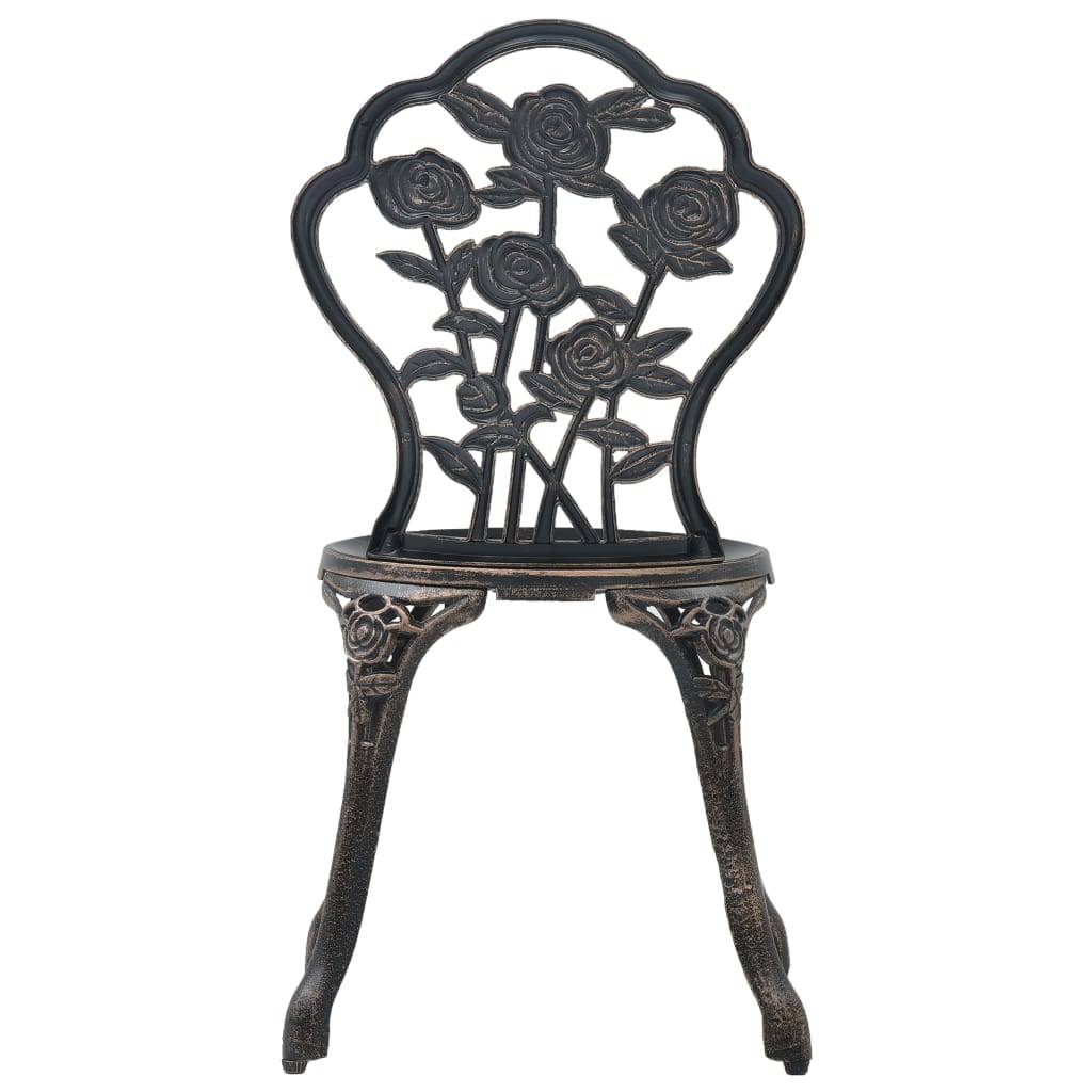 Chaises de bistro lot de 2 bronze aluminium coulé 41 x 49 x 81.5 cm - PANGIVO - Image 5