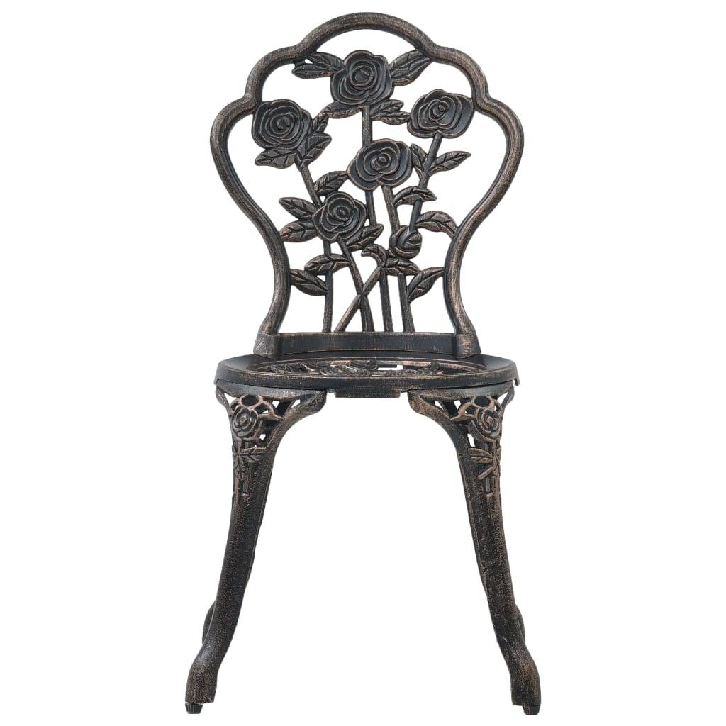 Chaises de bistro lot de 2 bronze aluminium coulé 41 x 49 x 81.5 cm - PANGIVO - Image 3