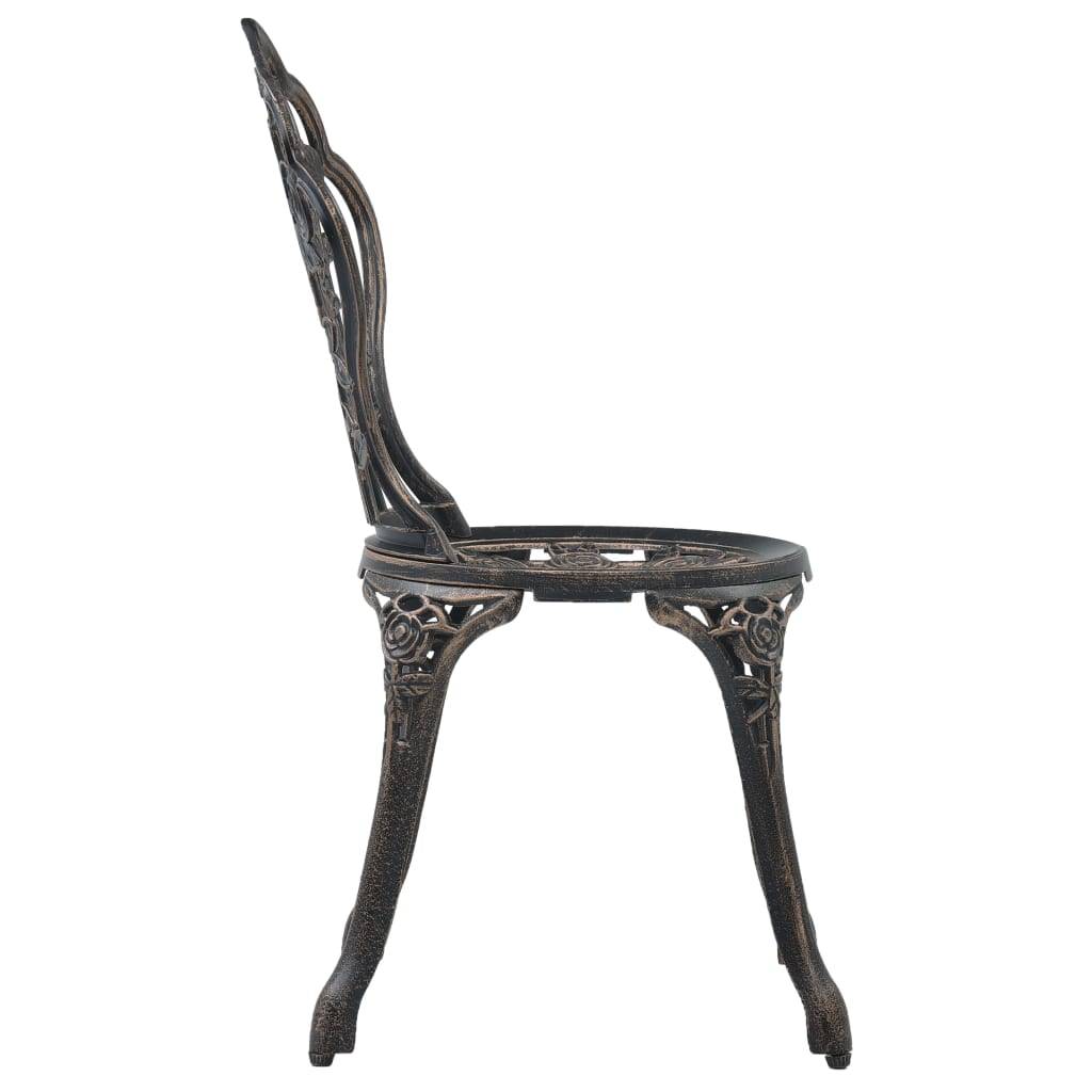 Chaises de bistro lot de 2 bronze aluminium coulé 41 x 49 x 81.5 cm - PANGIVO - Image 4
