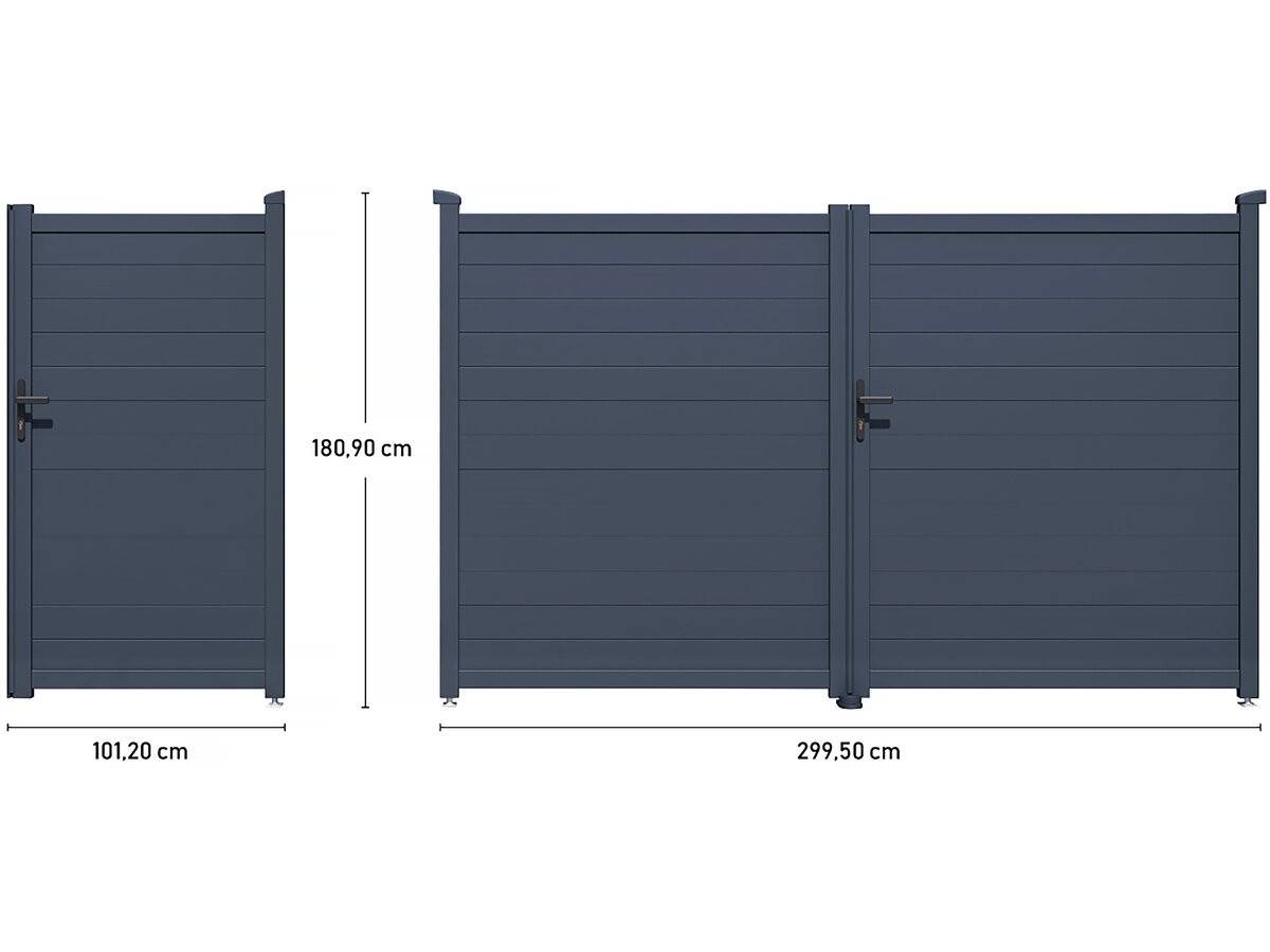 Pack Portail + Portillon "marc" - Gris -habitat Et Jardin - Imagen 3