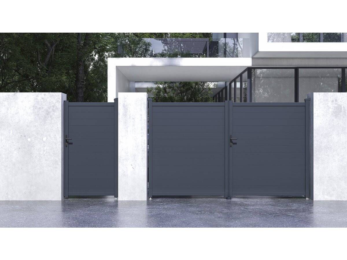 Pack Portail + Portillon "marc" - Gris -habitat Et Jardin - Imagen 2