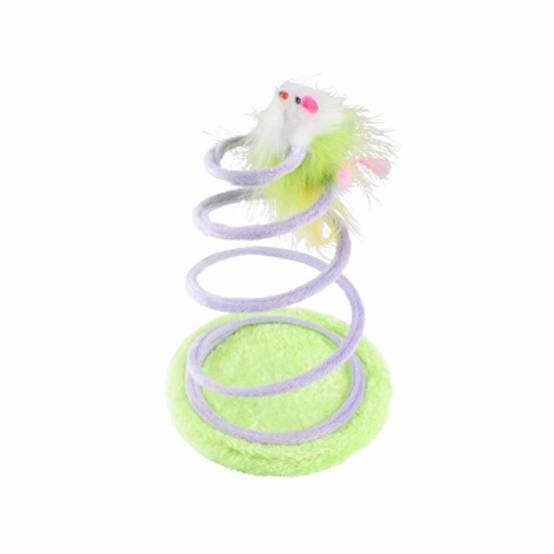 Jouet pour Chat "Ressort avec Souris" 26cm Vert