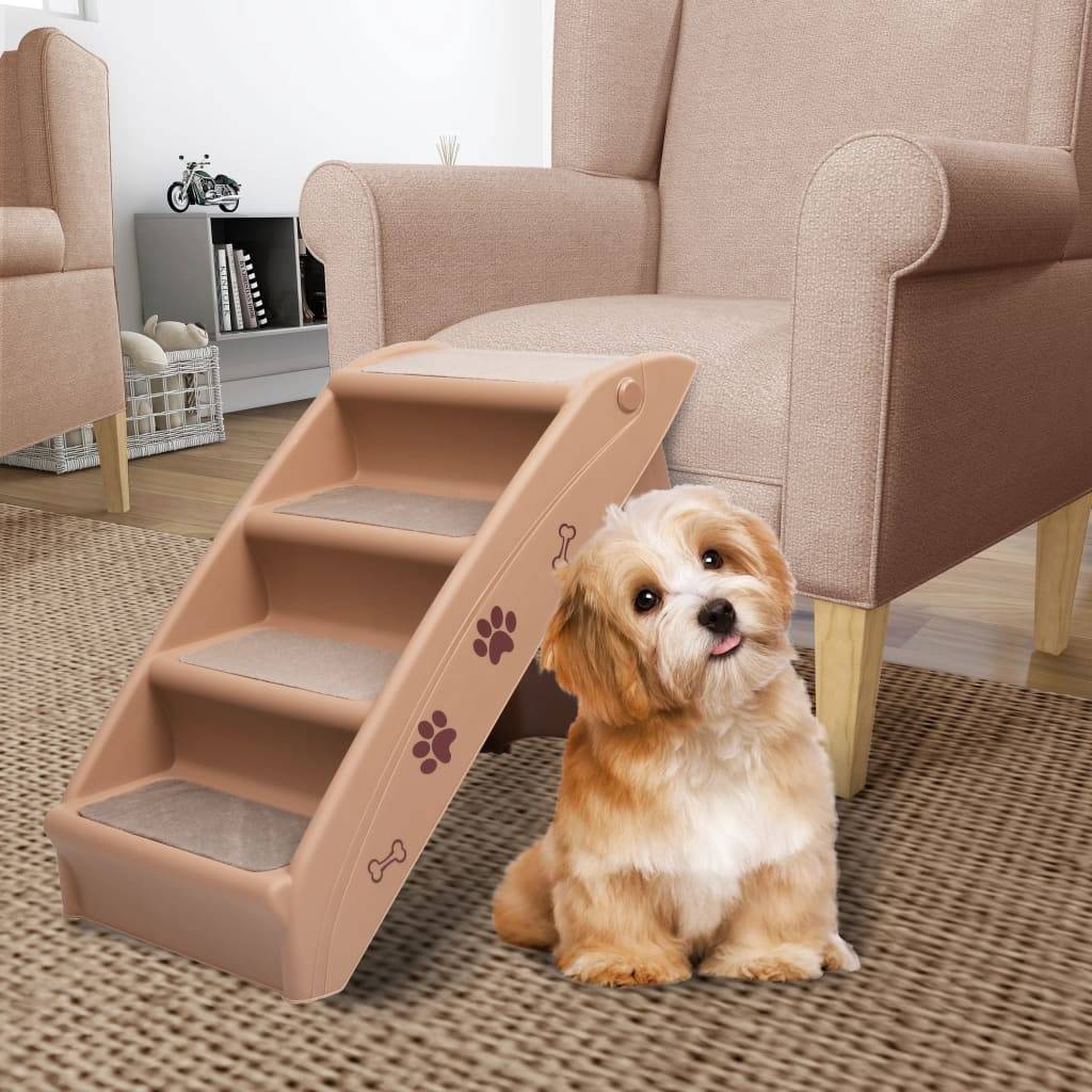 Vidaxl - Escaliers pliables pour chiens Marron 62x40x49,5 cm vidaXL 170986 - Imagen 1