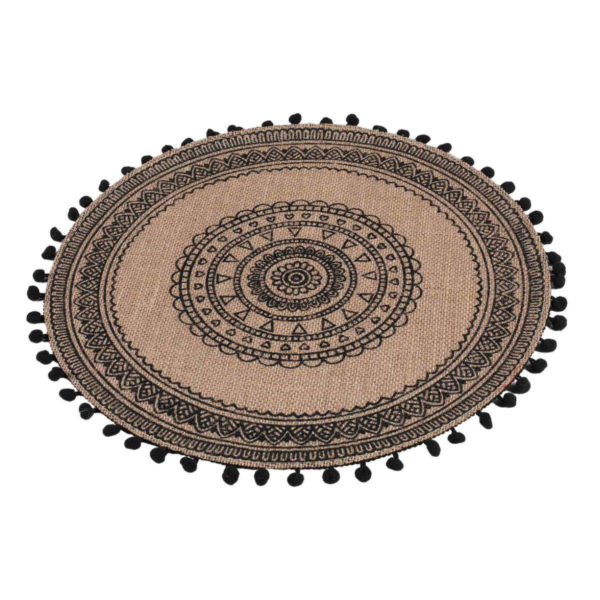 Set de Table en Jute "Renata" 38cm Noir - Image 1