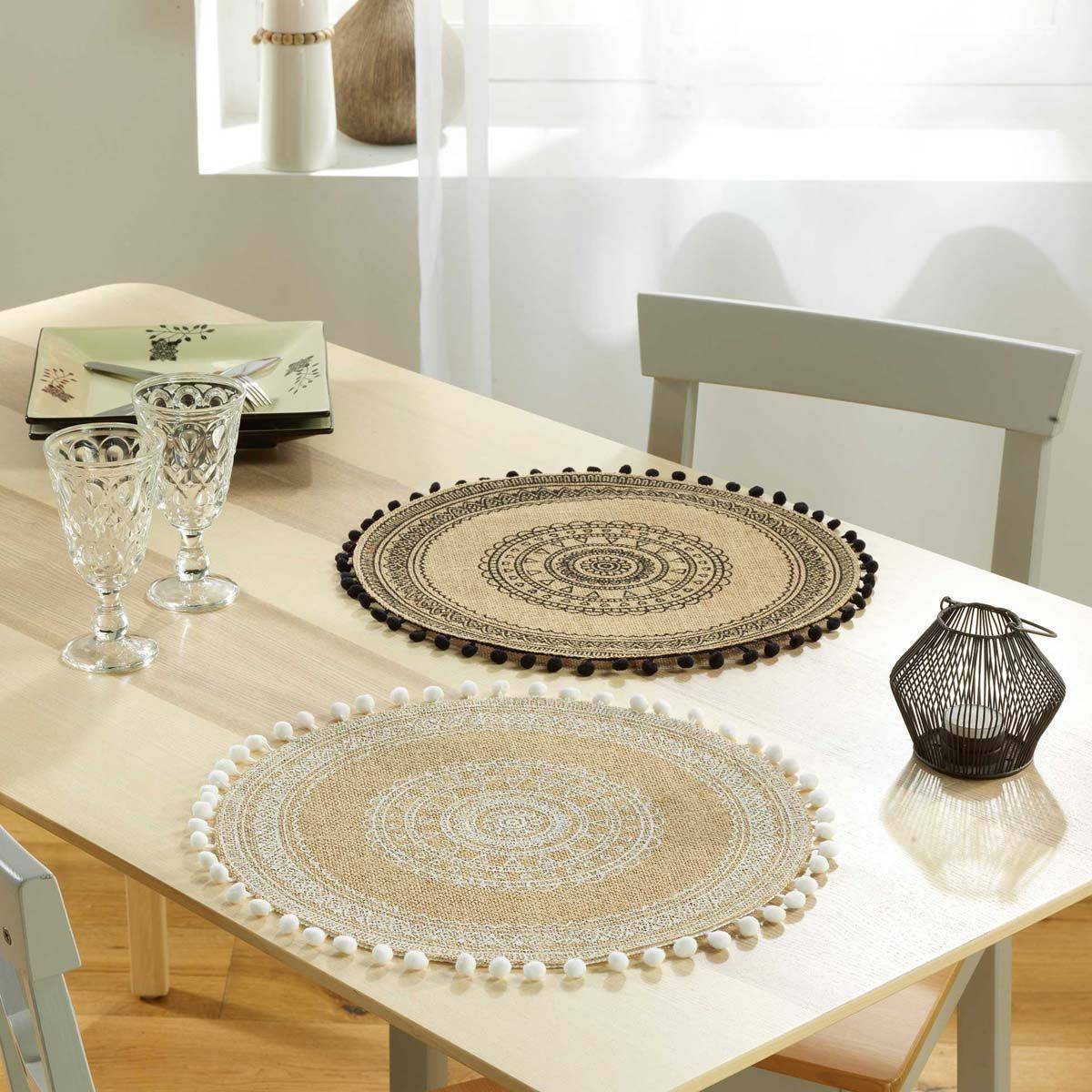 Set de Table en Jute "Renata" 38cm Noir - Image 3