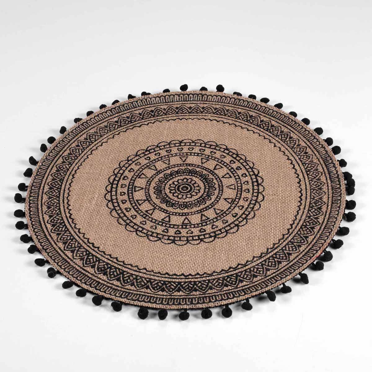 Set de Table en Jute "Renata" 38cm Noir - Image 2