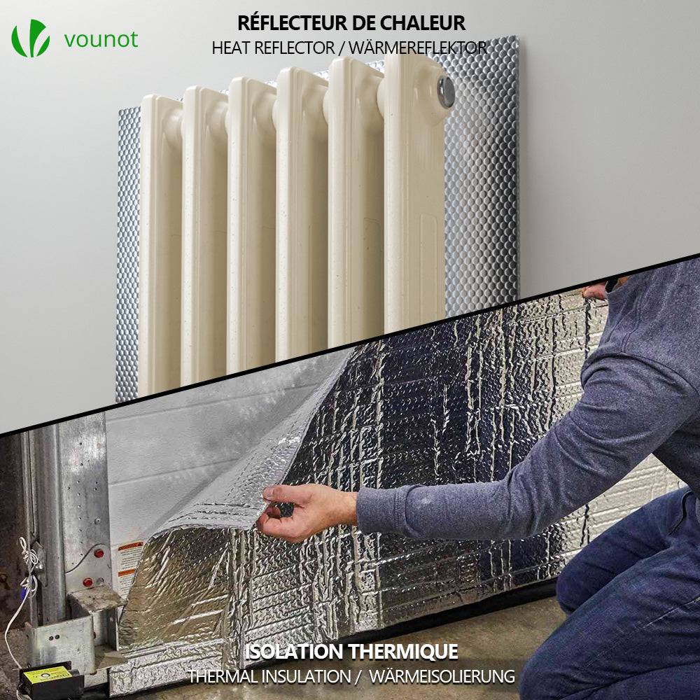 Isolant thermique a bulle double couche aluminium radiateur reflecteur 1.22x10m - Image 3
