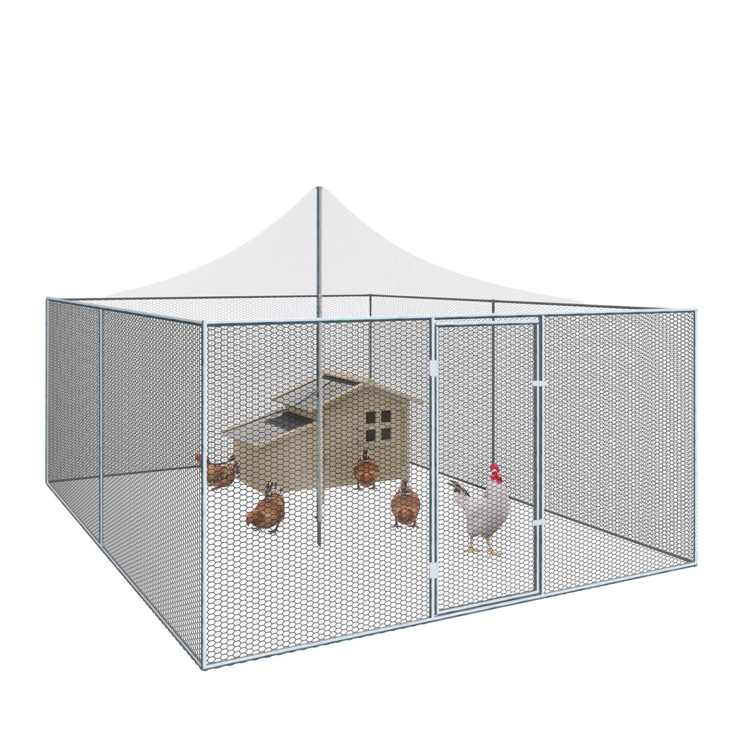 Volière 12m² parc grillagé 3x4 M enclos poulailler pour animaux de basse cour - Image 2