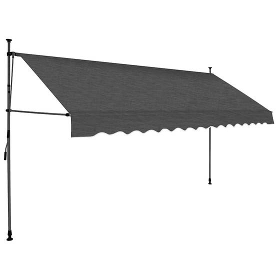 ComfortXL - Auvent Extérieur LED Solaire sans Perçage Manuel Rétractable Anti-UV Anthracite 400x120 cm – ComfortXL Outdoor Living - Image 2