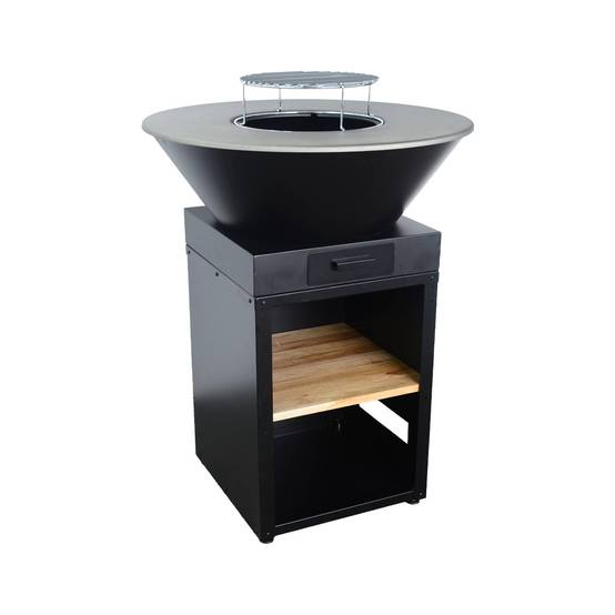 sweeek - Brasero barbecue Ø 81,5 cm avec grille de cuisson acier chromé et rangement bois pour 6 à 8 personnes – Sweek - Image 2