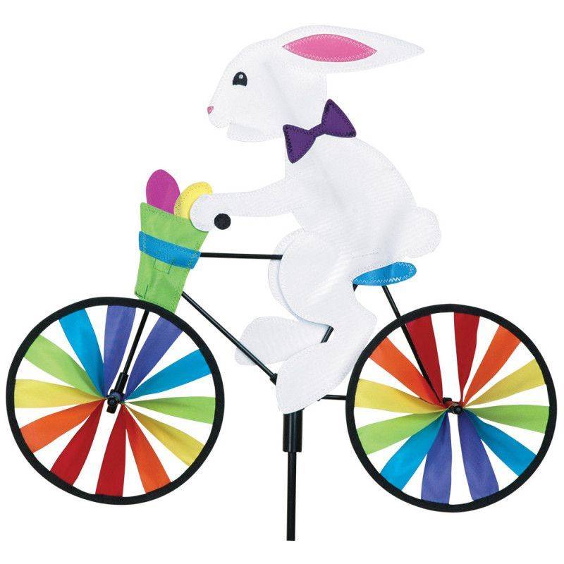 Girouette - Premier Kites - Lapin sur vélo - Décoration jardin